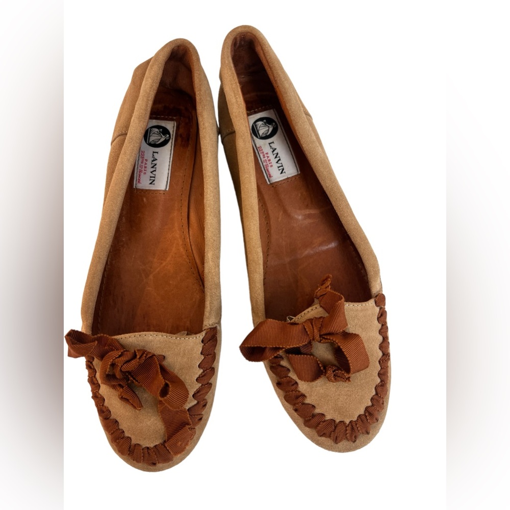 Lanvin brown suede Mocassin loafers